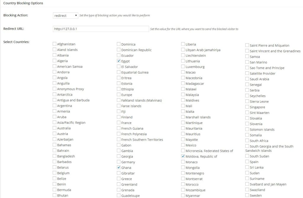 Country Blocking options